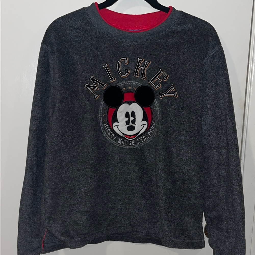 Disney Mickey Mouse Charcoal and Red Women's Sweater